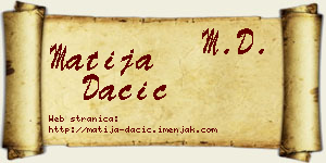 Matija Dačić vizit kartica